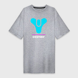 Футболка женская-платье Символ Destiny в неоновых цветах, цвет: меланж