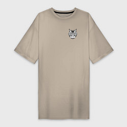 Женская футболка-платье Морда кота Мейн-куна