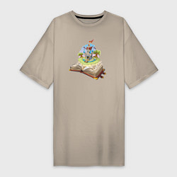 Женская футболка-платье Книжный замок