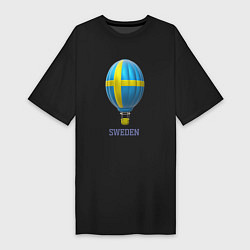 Женская футболка-платье 3d aerostat Sweden flag