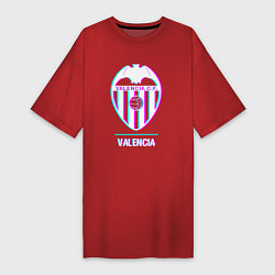 Женская футболка-платье Valencia FC в стиле Glitch