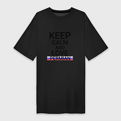 Футболка женская-платье Keep calm Permian Пермь, цвет: черный