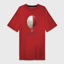 Женская футболка-платье 3d aerostat Polish flag