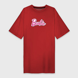 Футболка женская-платье Barbie logo, цвет: красный