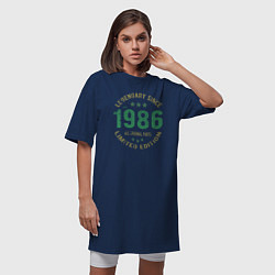 Футболка женская-платье Легенда с 1986 года, цвет: тёмно-синий — фото 2