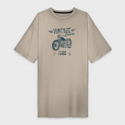 Женская футболка-платье Винтажная классика 1986 мотоцикл