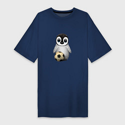 Женская футболка-платье Футбол - Пингвин