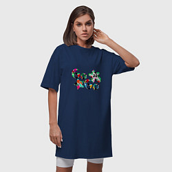 Футболка женская-платье Go-Go Аппликация разноцветные буквы, цвет: тёмно-синий — фото 2