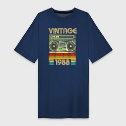 Женская футболка-платье Винтаж 1988 аудиомагнитофон