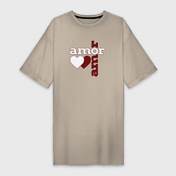 Женская футболка-платье Amor, Amor - два сердца