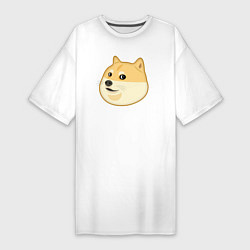 Женская футболка-платье Пёс Доге крупным планом