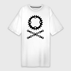 Женская футболка-платье Велосипедная цепь и звездочка