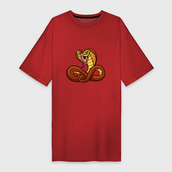 Футболка женская-платье Для любителей змей, цвет: красный