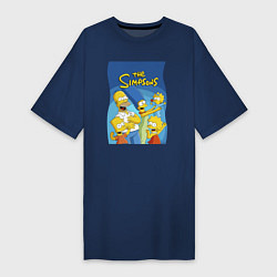 Женская футболка-платье Семейка Симпсонов - Гомер, Мардж и их отпрыски