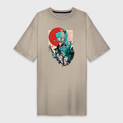 Женская футболка-платье Аяка самурай - Геншин Импакт
