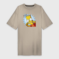 Женская футболка-платье Барт Симпсон корчит рожицу!