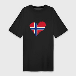 Женская футболка-платье Сердце - Норвегия