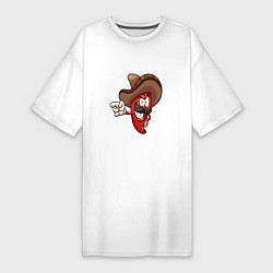 Женская футболка-платье Красный перец в шляпе