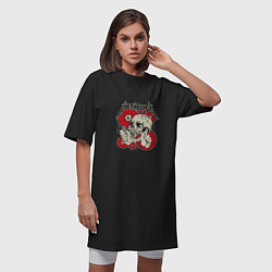 Футболка женская-платье American metal band, цвет: черный — фото 2