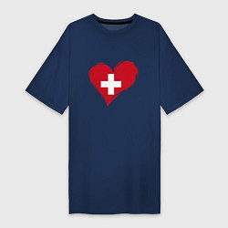 Женская футболка-платье Сердце - Швейцария