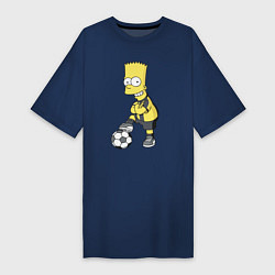 Женская футболка-платье Барт Симпсон - крутой футбольный форвард