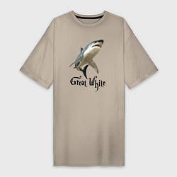 Женская футболка-платье Большая белая акула