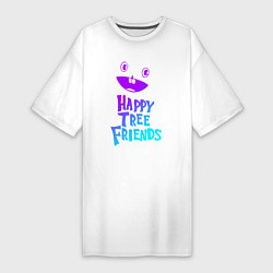 Футболка женская-платье Happy Three Friends - NEON, цвет: белый