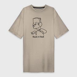 Женская футболка-платье Bart Simpson - Rock n Roll