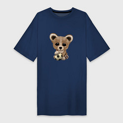 Женская футболка-платье Футбол - Медведь