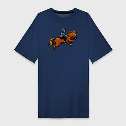 Женская футболка-платье Наездник на лошади