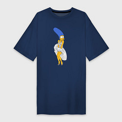 Женская футболка-платье Мардж Симпсон в позе Мэрилин Монро