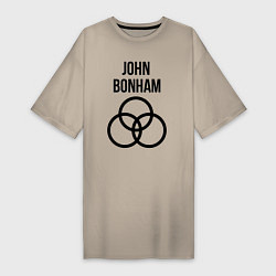 Женская футболка-платье John Bonham - Led Zeppelin - legend