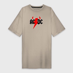 Женская футболка-платье AC DC - рога