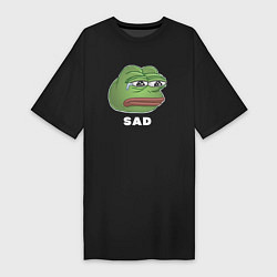 Женская футболка-платье Sad Pepe art