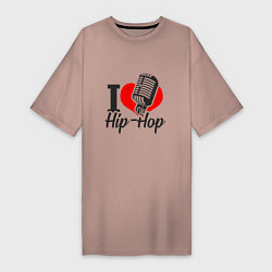 Футболка женская-платье Love Hip Hop, цвет: пыльно-розовый