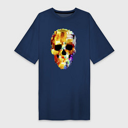 Футболка женская-платье Color skull - sketch, цвет: тёмно-синий