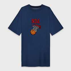 Футболка женская-платье Basketball - NBA logo, цвет: тёмно-синий