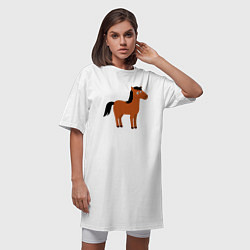 Футболка женская-платье Забавная лошадь, цвет: белый — фото 2