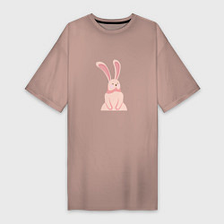 Футболка женская-платье Pink Bunny, цвет: пыльно-розовый