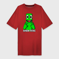 Женская футболка-платье Радужные друзья - Зеленый