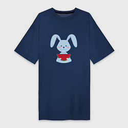 Женская футболка-платье Кролик с арбузом