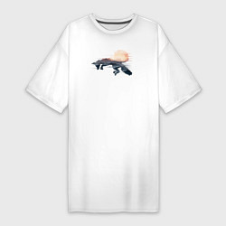Женская футболка-платье Прыгающая Лисичка