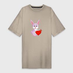 Женская футболка-платье Кролик с сердцем