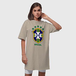 Футболка женская-платье Brasil CBF, цвет: миндальный — фото 2