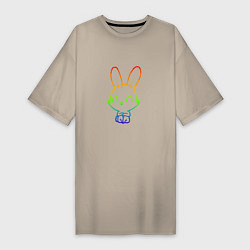 Женская футболка-платье Радужный кролик