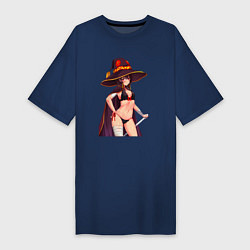 Женская футболка-платье Мегумин с жезлом - Коносуба