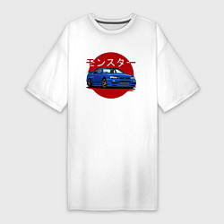 Женская футболка-платье Nissan Skyline R34 GT-R