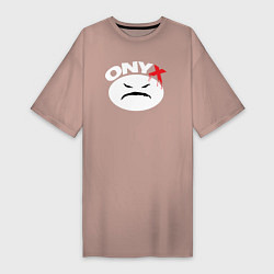 Футболка женская-платье Onyx logo white, цвет: пыльно-розовый