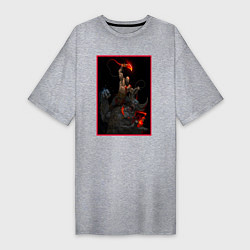 Женская футболка-платье God of War - Кратос против балрога