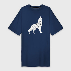 Женская футболка-платье Созвездие волка - волк из звезд